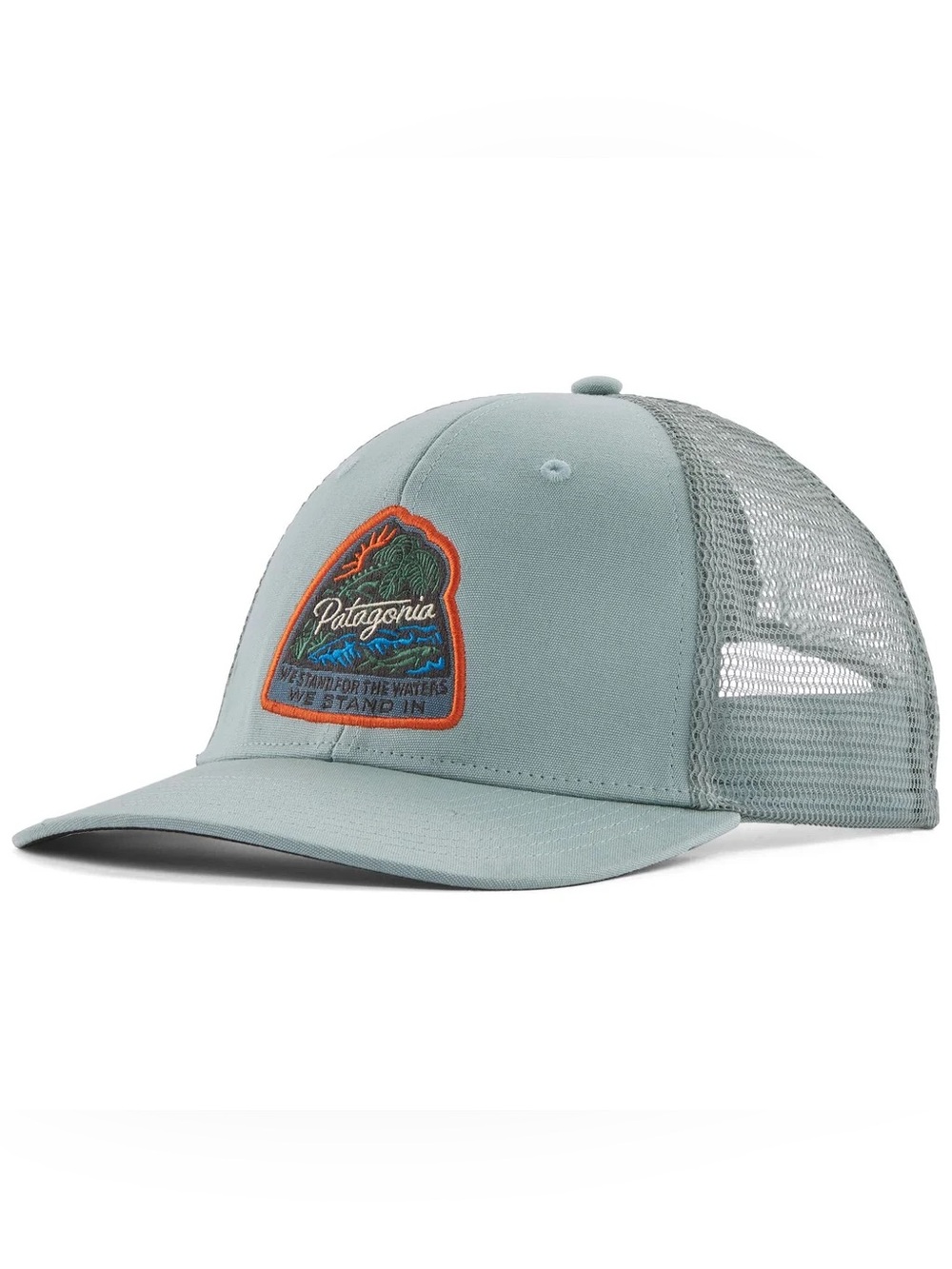 Patagonia Take Stand Pale Blue Patch Back Trucker Hat